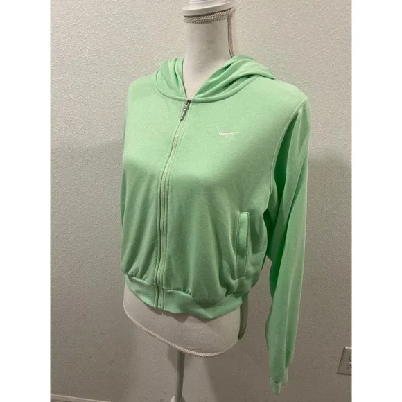 Nike Women's Light Green Zip Up Hoodie Jacket XS Sporty Lightweight Athleisure - Picture 3 of 7